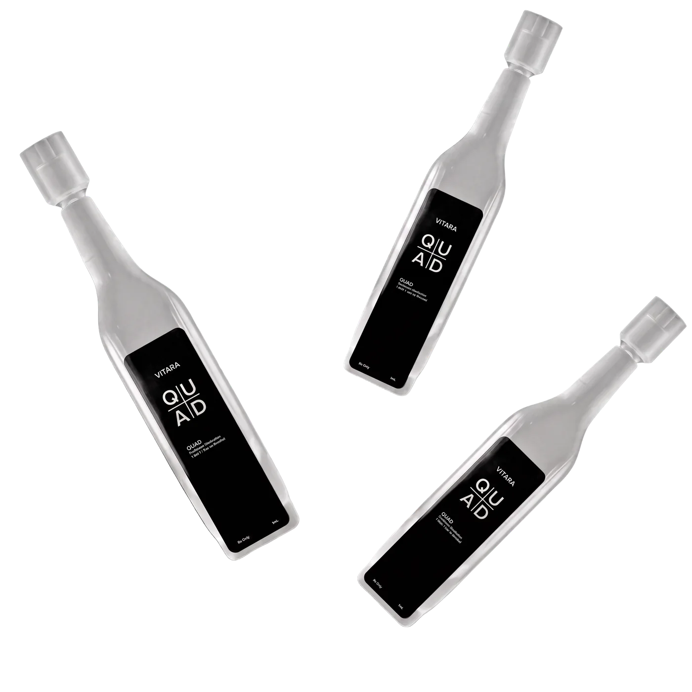 Three Vitara Quad 4-in-1 sublingual bottles